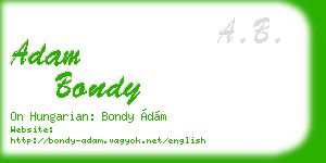 adam bondy business card